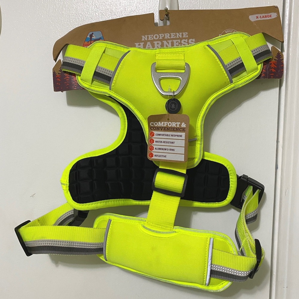 Arcadia Trail Neoprene Sport Dog Harness XL Neon Yellow Reflective 5307911
